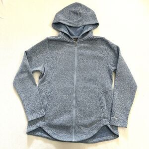 Eddie Bauer Women Blue White Radiator Fleece 2.0 Long Full Zip Hood Jacket L